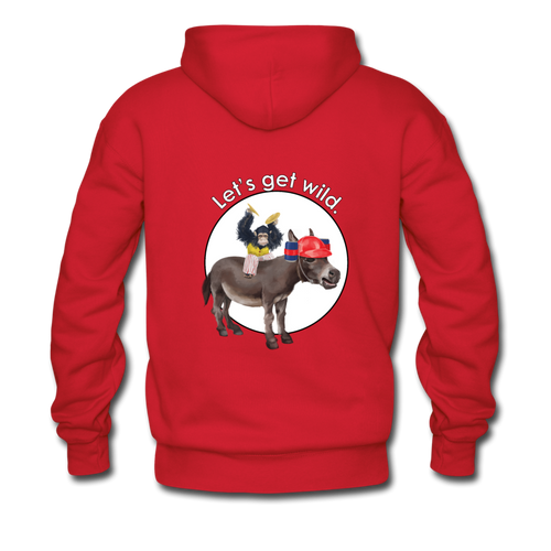 Let's Get Wild Hoodie (Light Text) - red